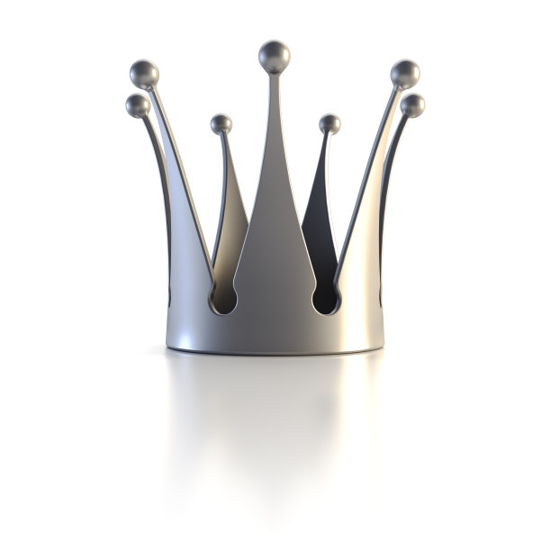 银色皇冠上的白色背景图片下载