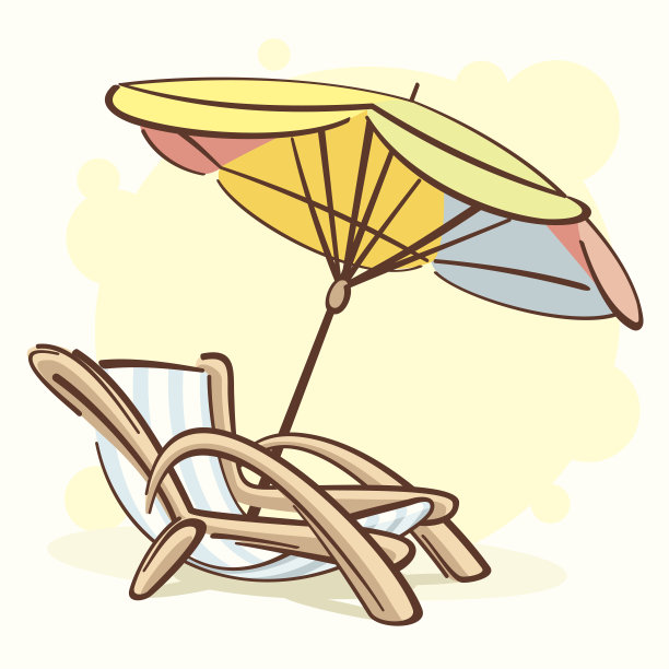 躺椅和阳伞图片下载