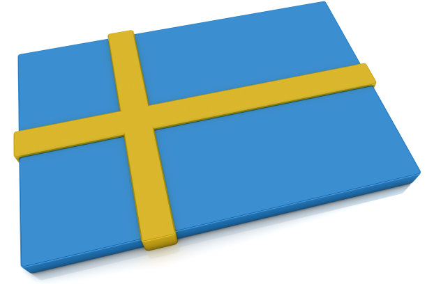 3D瑞典国旗按钮图片下载