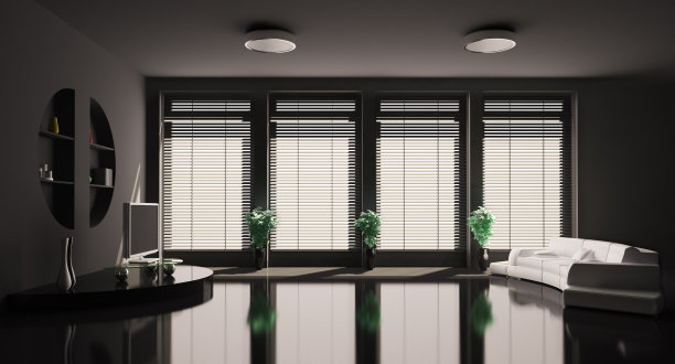 黑色客厅室内3d图片下载