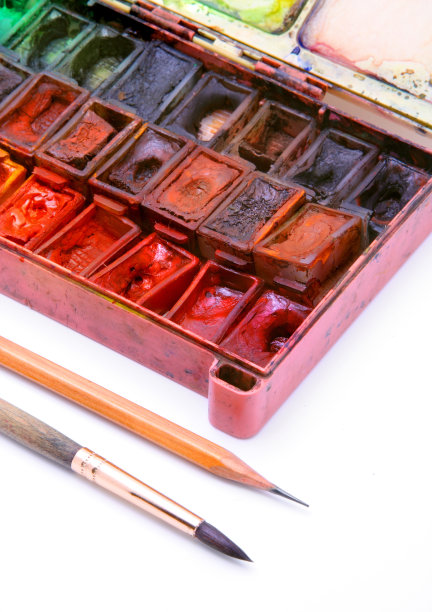 盒子上专业的白色水彩涂料图片下载