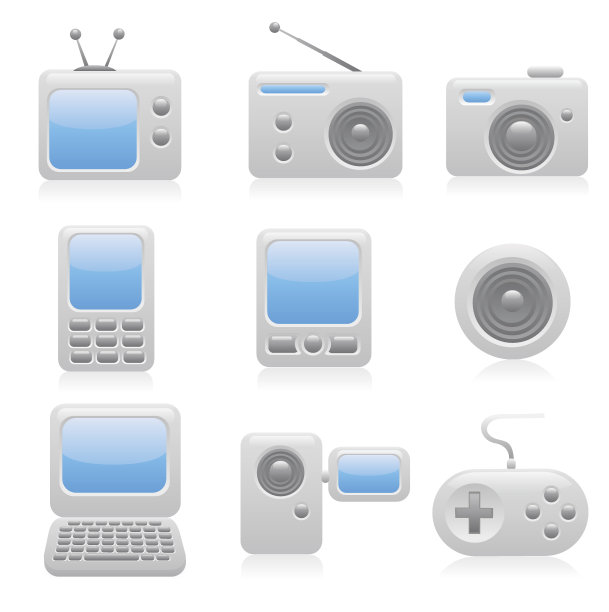 媒体图标集。图片下载