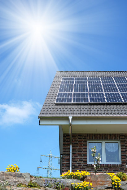 屋顶太阳能电池板图片下载