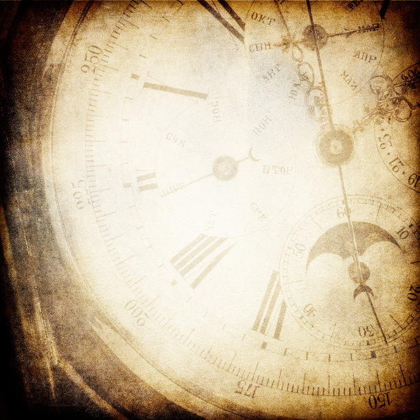 古董袖珍钟面背景。图片下载