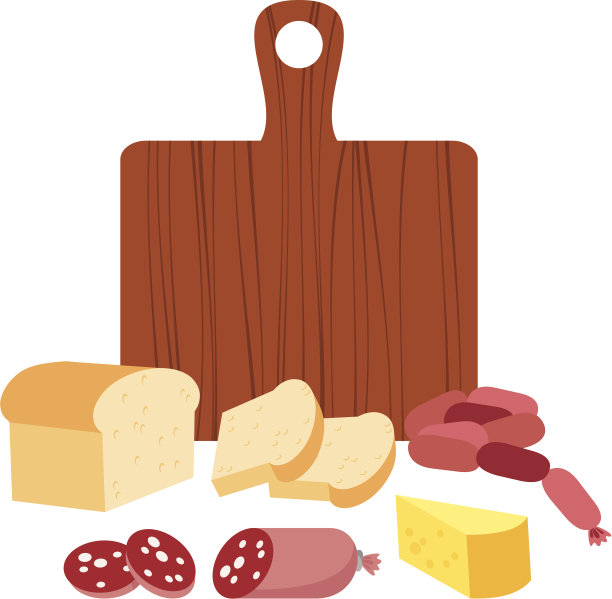 奶酪，面包，意大利腊肠和香肠图片下载