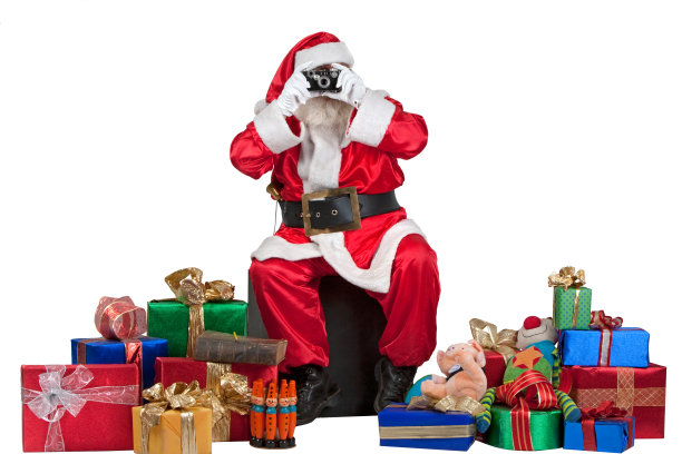 圣诞老人拍快照图片下载