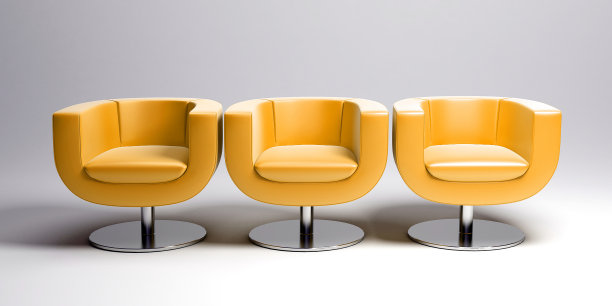 三张黄色皮扶手椅图片下载