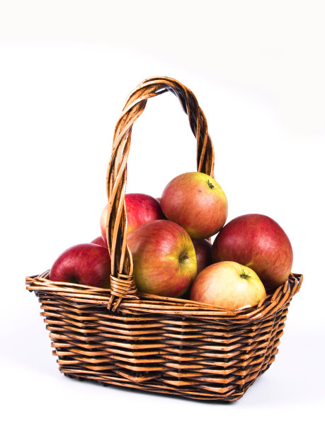 装满苹果的篮子图片下载