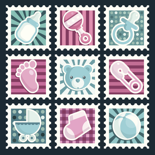 婴儿的邮票图片下载