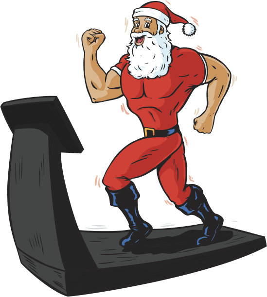跑步机上的圣诞老人图片下载