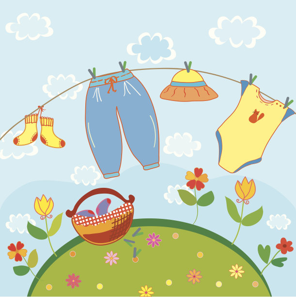 给男孩的婴儿洗衣卡片图片下载