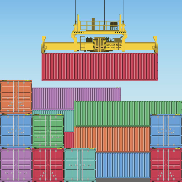 各种颜色的货运集装箱图片下载
