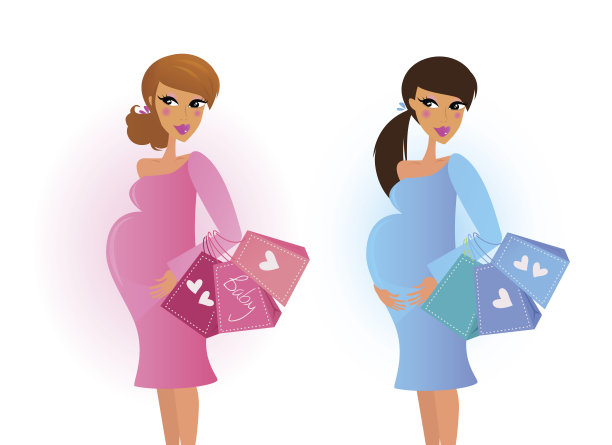 孕妇在选购男婴/女婴图片下载