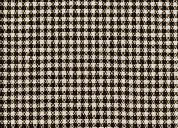 黑色和白色织物格子纹理。图片下载