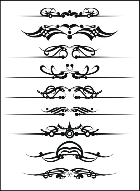 设计元素设置了巴洛克风格的书法图片下载
