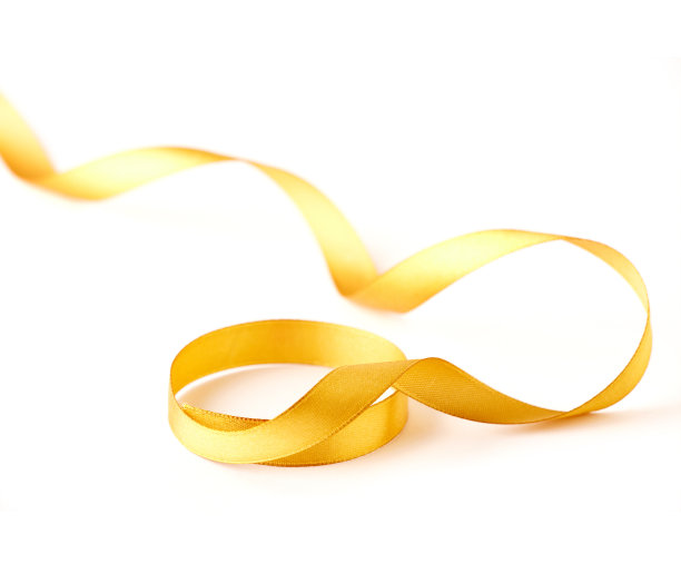 弯曲的金缎带。图片下载