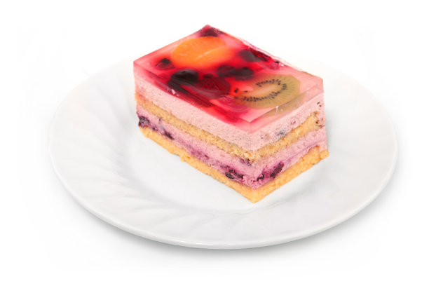 水果蛋糕在盘子里图片下载