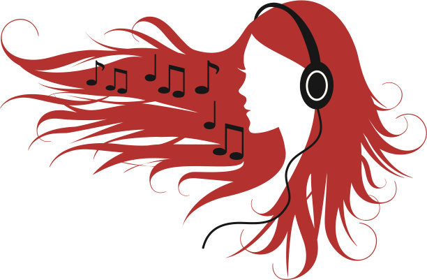 女人听音乐图片下载