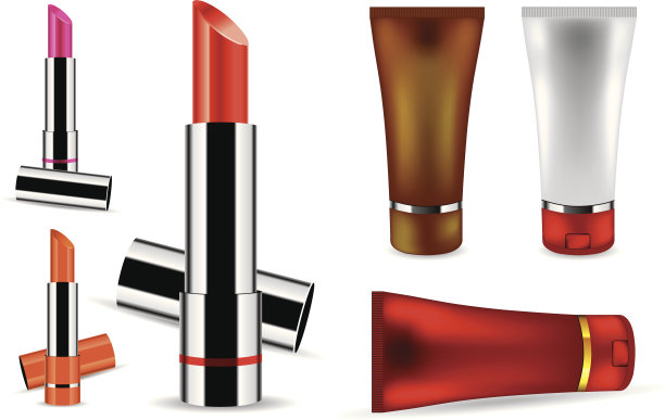 口红和面霜-矢量插图素材图片