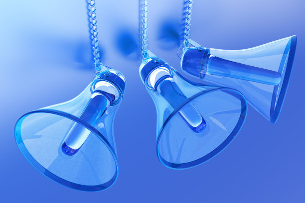 蓝色透明的扬声器图片下载