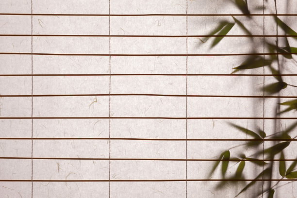 米纸背景与竹叶图片下载