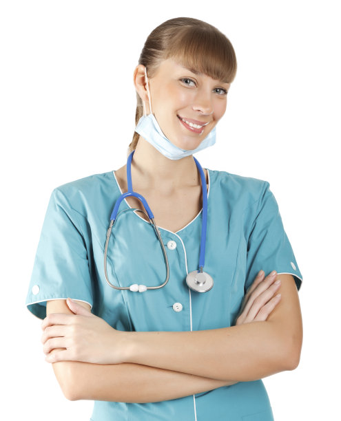 带着听诊器微笑的女医生素材图片