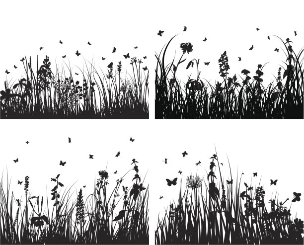 草轮廓集图片下载