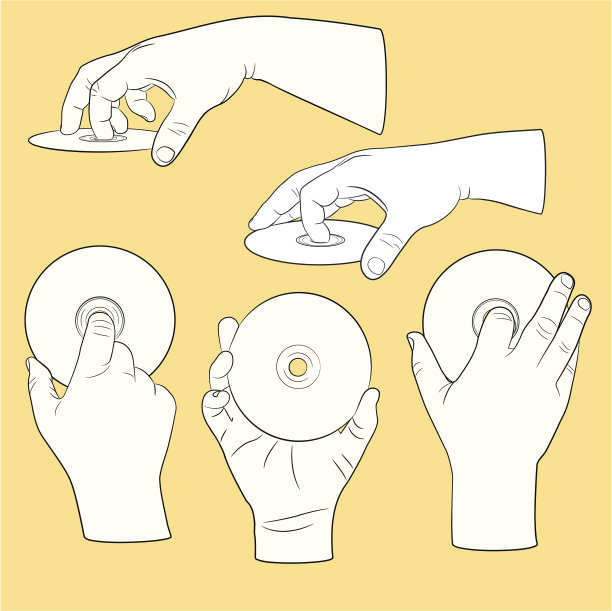 一套人的手和cd素材图片