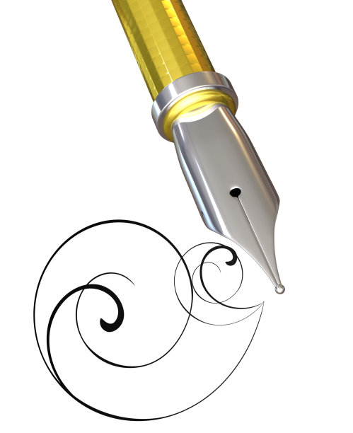 金色的钢笔图片下载