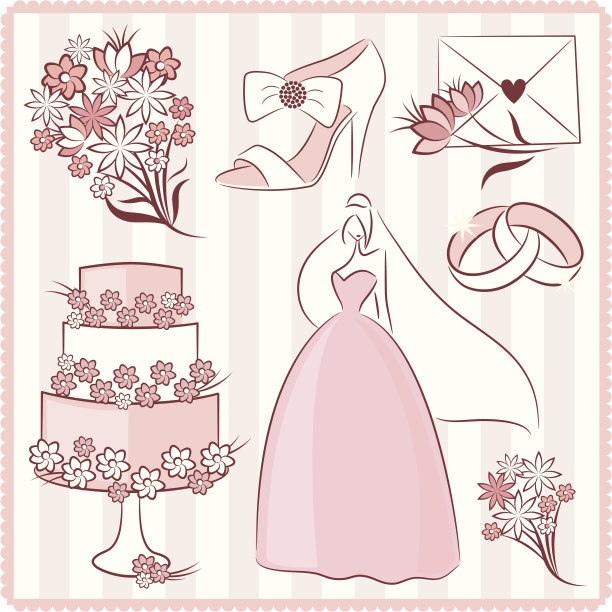 婚礼设计元素图片下载