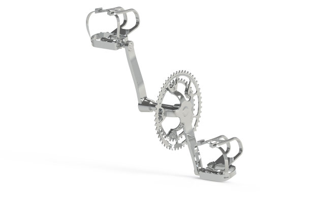 铬闪亮的自行车踏板和曲轴箱组装图片下载