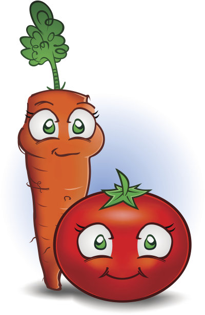 可爱的胡萝卜和番茄图片下载