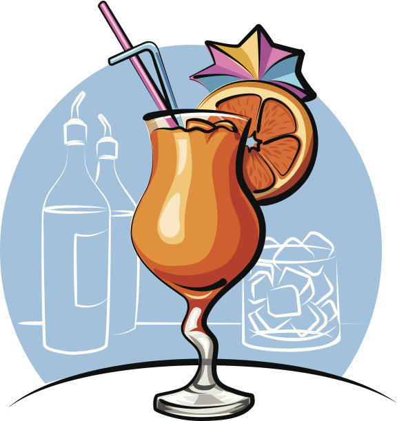 橙色的鸡尾酒图片下载