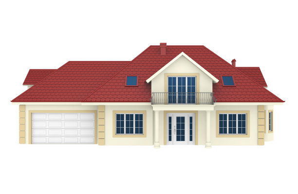 在白色背景上隔离的3d房子。图片下载