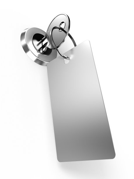 钥匙孔上有标签的钥匙图片下载