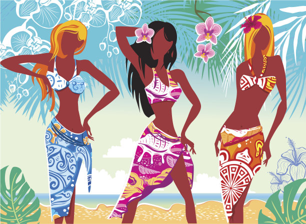 沙滩上的女孩图片下载