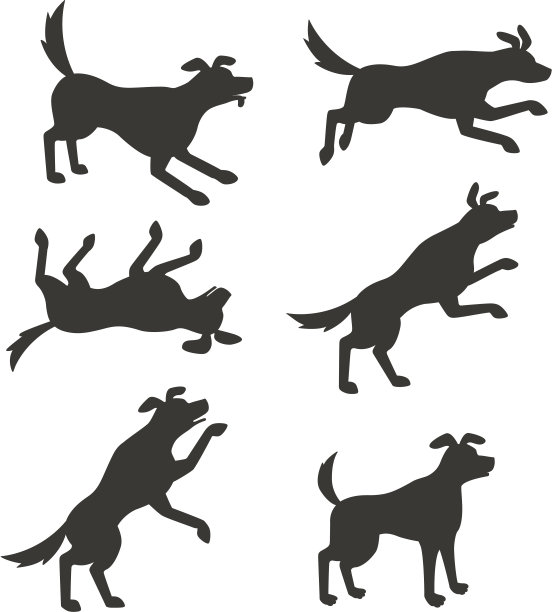 滑稽的狗狗剪影图片下载