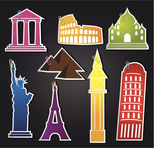 旅行的一套标签图片下载