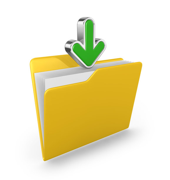 黄色文件夹和绿色箭头图片下载