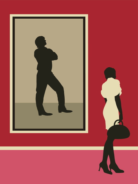 男人肖像旁边的女人。图片下载