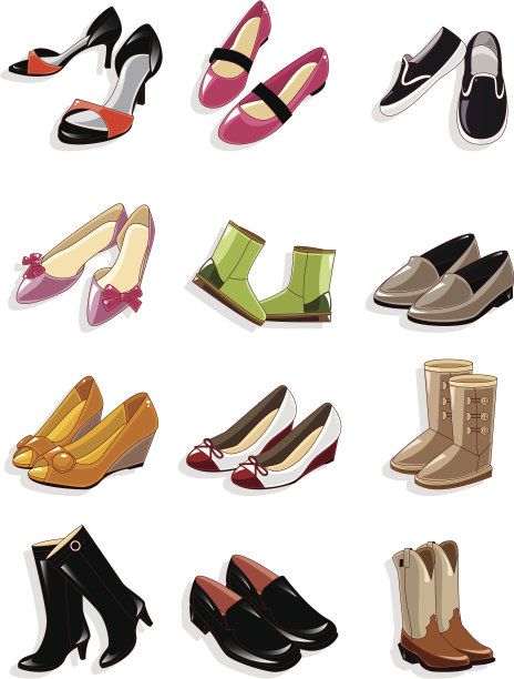 卡通鞋标套装图片下载