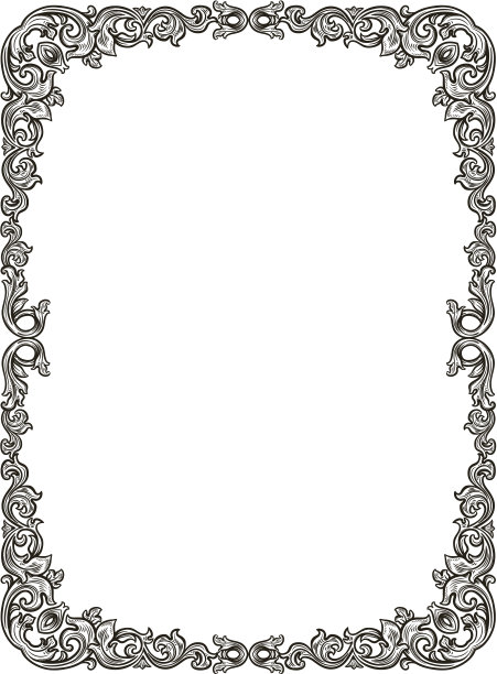 黑色的金银丝细工框架图片下载