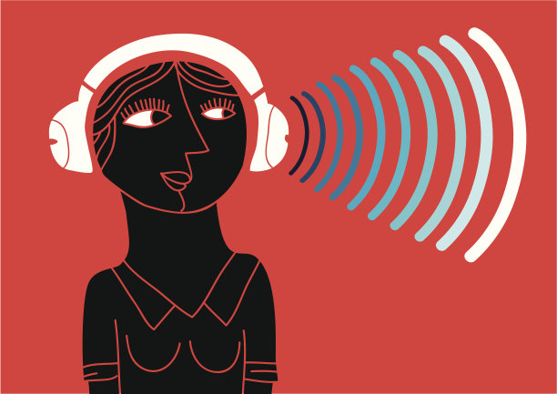 戴耳机的女人图片下载