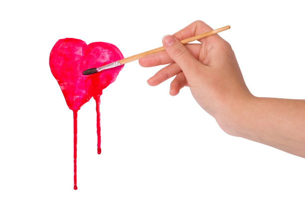 手用毛笔画心形图片下载