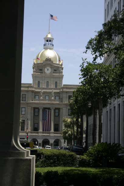 萨凡纳市政厅，约翰逊历史广场图片下载