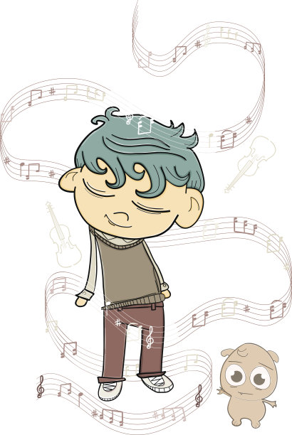 听音乐的男孩图片下载