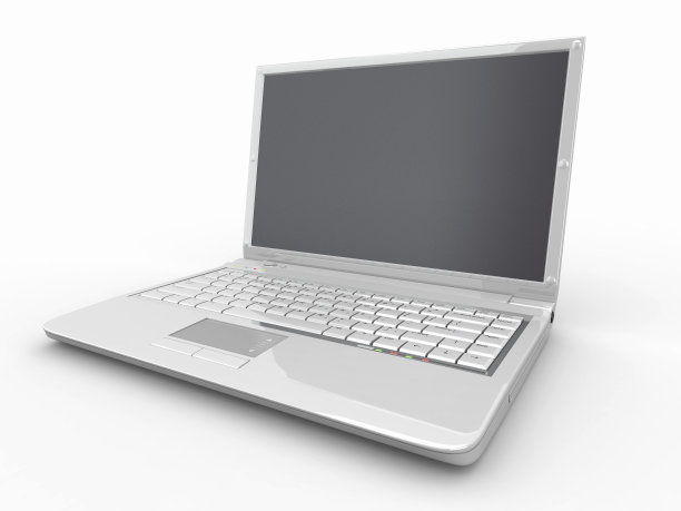 打开笔记本电脑在白色隔离背景图片下载