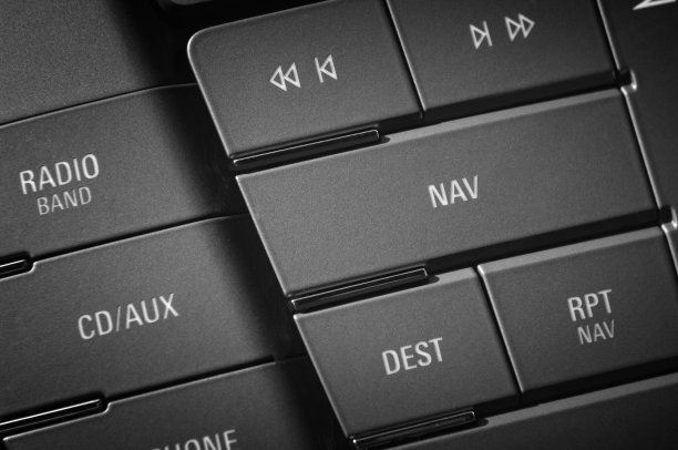 现代汽车仪表盘的微距照片，带有控制按钮图片下载
