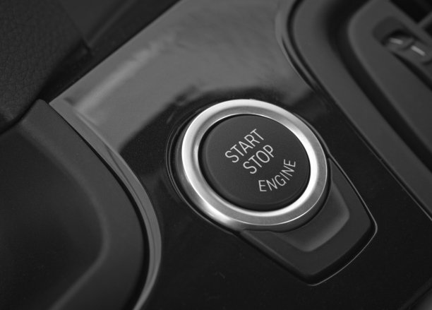汽车发动机点火按钮的微距照片图片下载