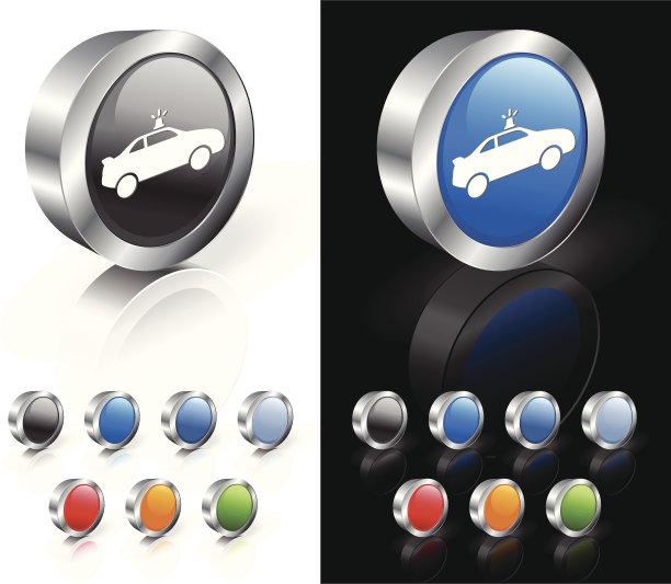 警车3D版权免费矢量艺术图片下载